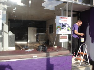 Mr Frog hard at work. Purple is the future.