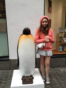 Psst, Holly, there's a penguin next to you!
