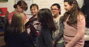 Some members of Ravenclaw working on the House Quiz.