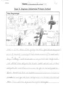 Thomas' winning entry for Key Stage 1.